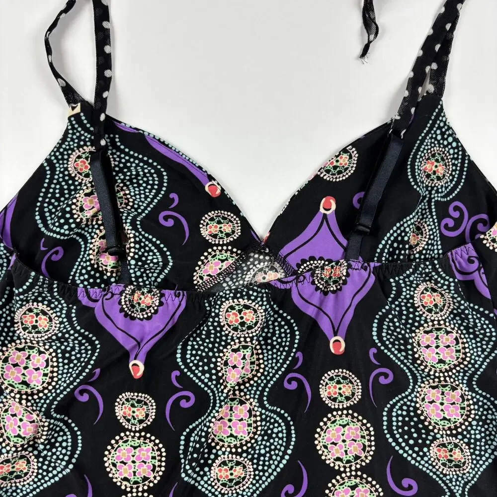 Vintage Y2K Bisou Bisou Michelle Bohbot Intimates L Babydoll Camisole Whimsygoth